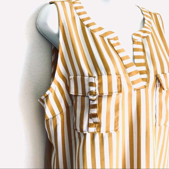 NEW YORK & COMPANY STRIPED BLOUSE.SIZE MEDIUM - Picture 4 of 5